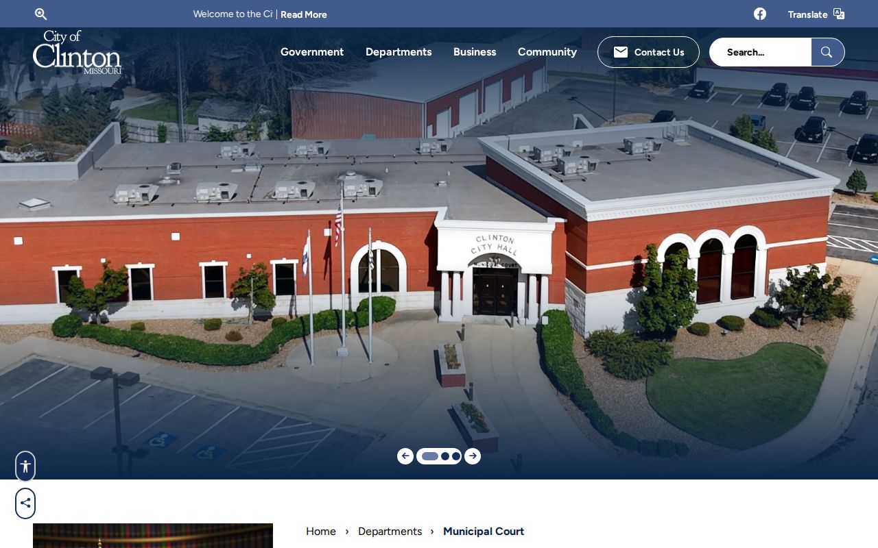 Clinton Missouri Municipal Court warrant record page