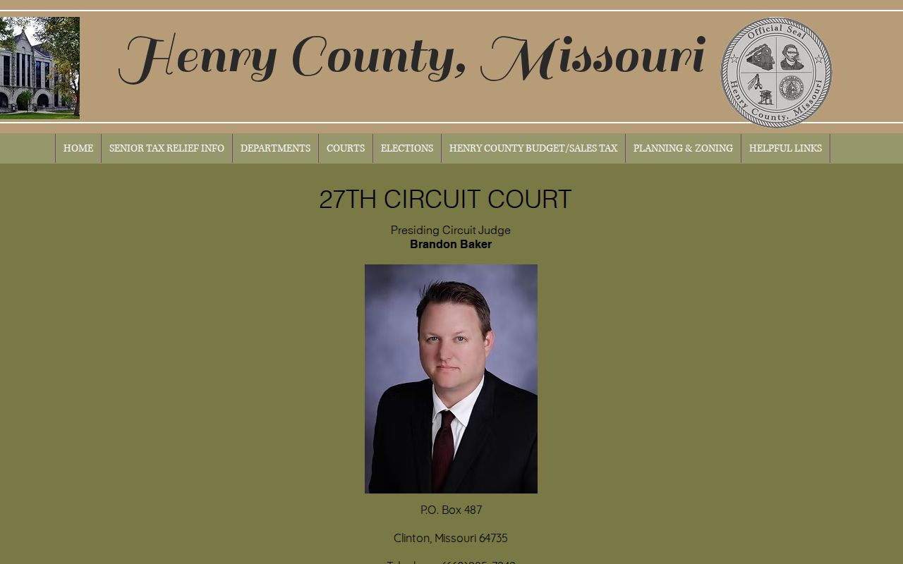 Henry County court page for city court warrant routing
